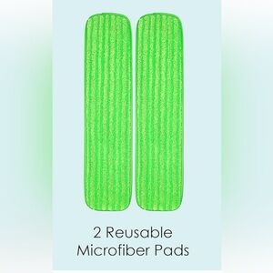 Turbo 2 pack reusable washable microfiber mop heads 4.5 x 18 fits Velcro style